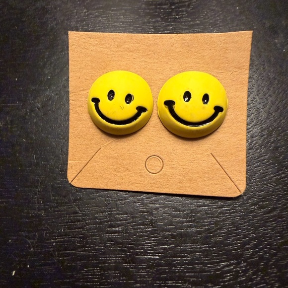 Other - Yellow Smiley Face Earrings for Kids